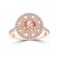 1.06 Ct Round Cut Morganite Diamond Anniversary Band ( G-H Color SI-2 I1 Clarity) 1.06 Ct Round Cut Morganite Diamond Anniversary Band ( G-H Color SI-2 I1 Clarity)